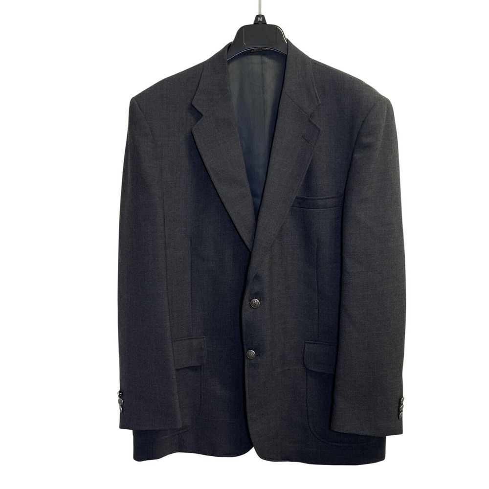 Vintage Stafford Hopsack Mens Size 44L Blazer Wool Blend Grey Sport Coat‎ Jacket